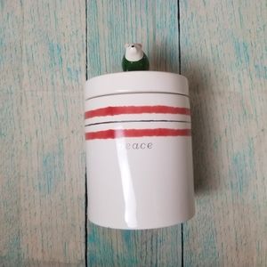 Magenta *Peace* Polar Bear Christmas canis…